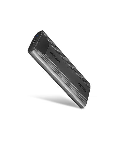 AXAGON EEM2-GTS2, 10Gbps USB-C - M.2 NVMe & SATA SSD kovový THIN box, bezskrutkový Axagon