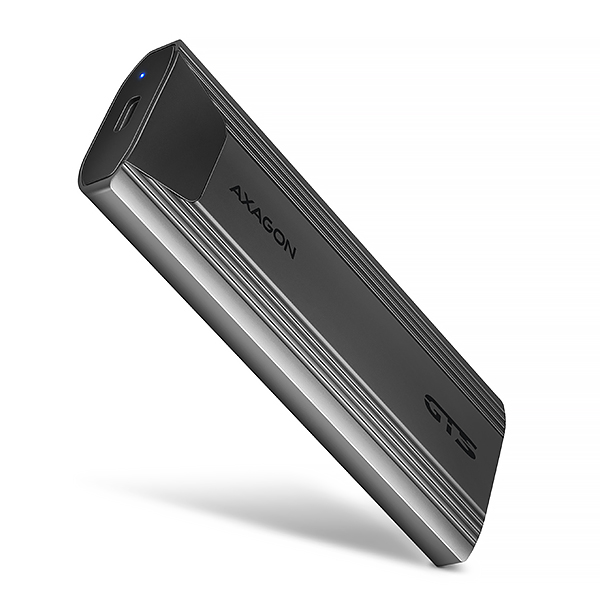 AXAGON EEM2-GTS2, 10Gbps USB-C - M.2 NVMe & SATA SSD kovový THIN box, bezskrutkový Axagon