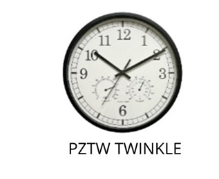 PLATINET NÁSTĚNNÉ KULATÉ HODINY TWINKLE, tichý mechanismus, vlhkoměr a teploměr [45959] PZTW Platinet