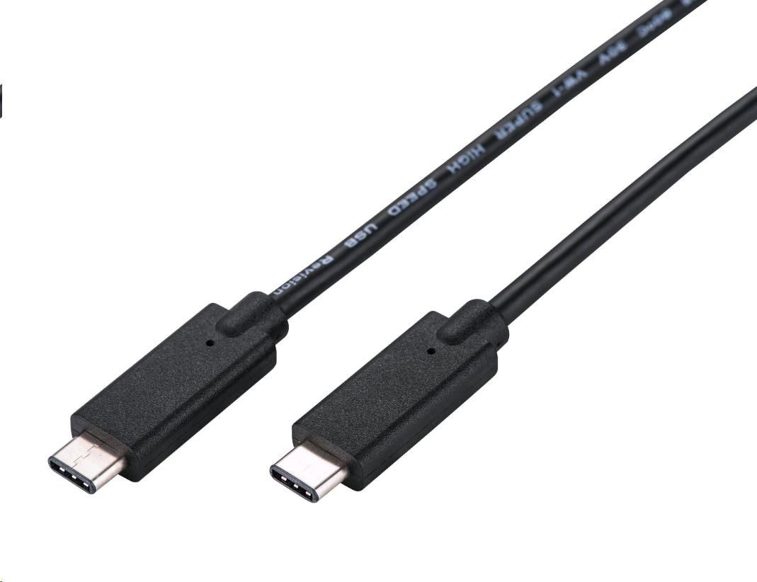 Kabel C-TECH USB 3.2, Type-C (CM/CM), PD 100W, 20Gbps, 2m, černý CB-USB32-20B C-Tech