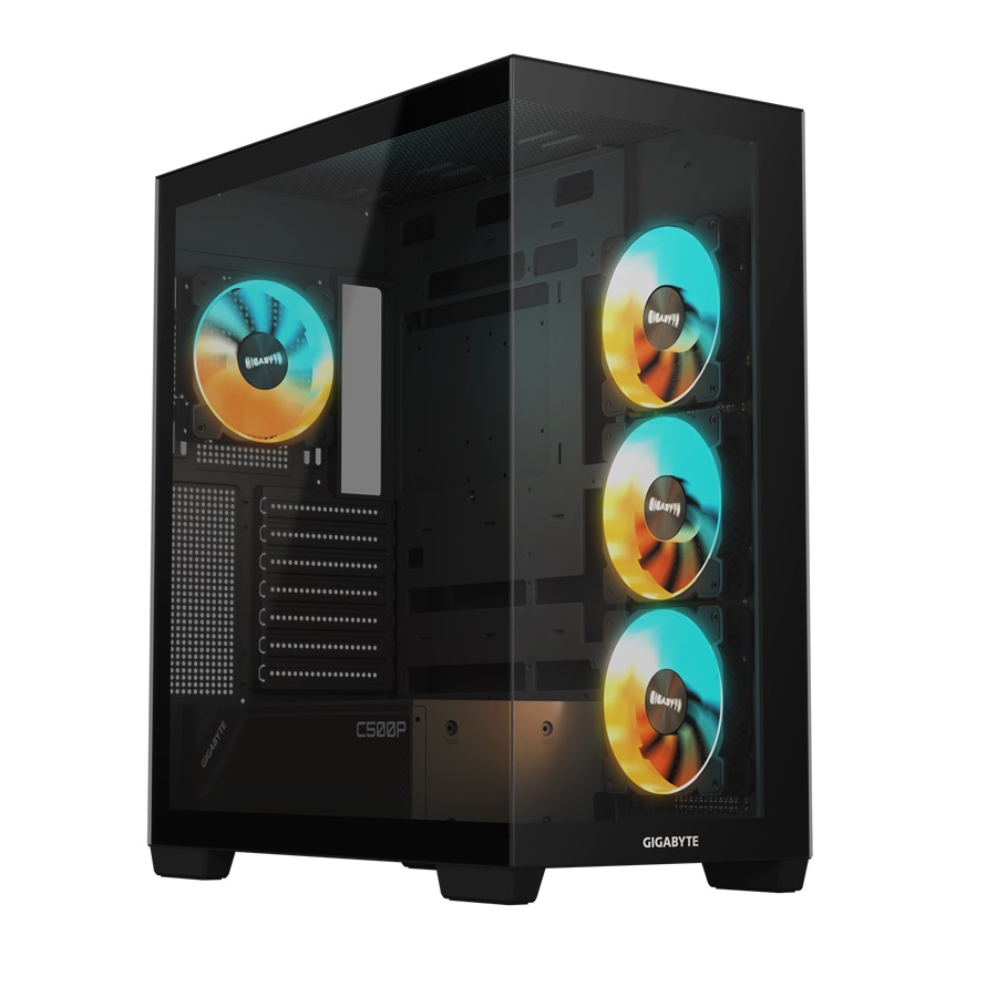 GIGABYTE case C500 PANORAMIC STEALTH, ATX, Mid Tower, black GB-C500P ST Gigabyte
