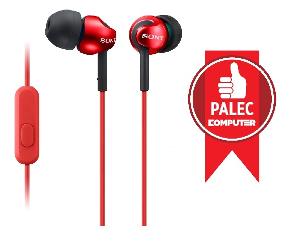 SONY sluchátka MDR-EX110AP, handsfree, červené MDREX110APR.CE7 Sony