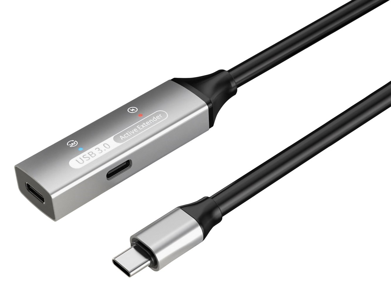 PremiumCord USB-C repeater a prodlužovací kabel Male-Female, 5Gbps Aluminium 10m ku31rep10al