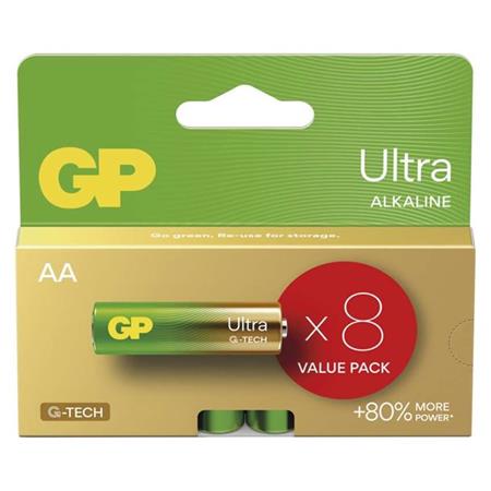 GP AA Ultra alkalická (LR6) - 8 ks 1014228000 GP Batteries