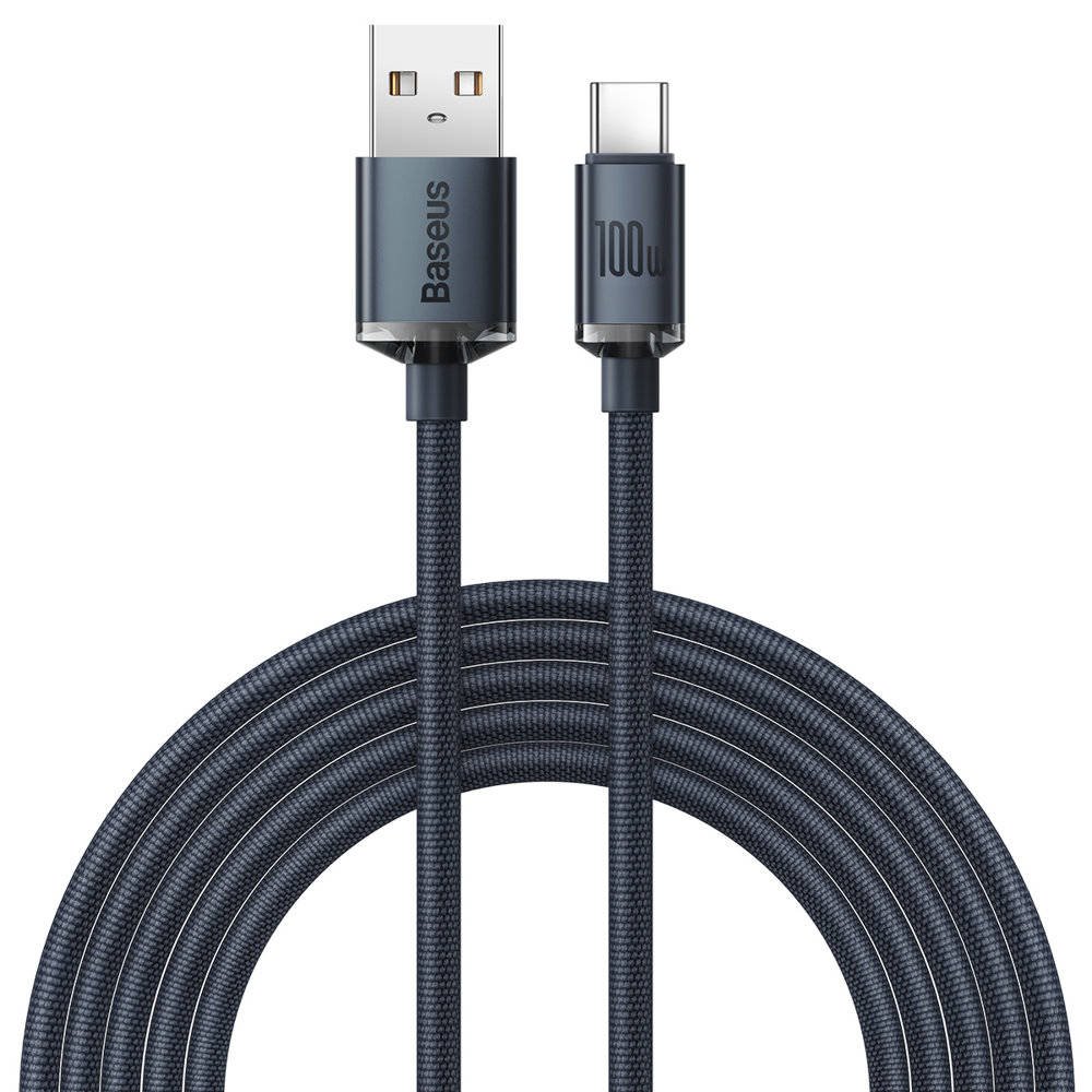 Baseus CAJY000501 Crystal Shine Series Datový Kabel USB - USB-C 100W 2m Black 6932172602833 NoName