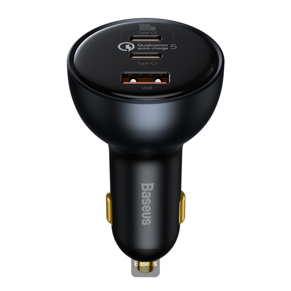 Baseus nabíjačka do auta 1x USB-A 2x USB-C Quick Charge 5 160W šedá + kábel USB-C 6953156206731 NoName