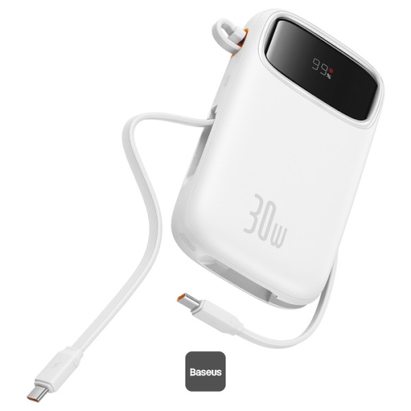Baseus power banka Qpow 10000mAh 30W biela s USB-C káblom 6932172667733 NoName