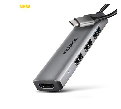 AXAGON HMC-H3A, USB 5Gbps hub, 3x USB-A, HDMI 4k/30Hz, kábel USB-C 15cm Axagon