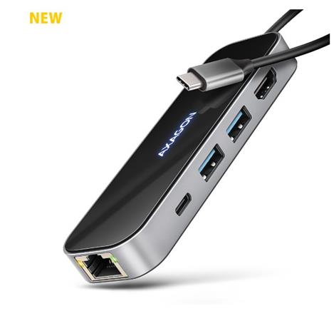 AXAGON HMC-6GLN, USB 5Gbps hub, 2x USB-A, USB-C, HDMI 4k/60Hz, RJ-45 GLAN, PD 100W, kábel USB-C 20cm Axagon