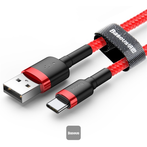 Baseus dátový kábel Cafule USB-C 2m 2A červený 6953156278226 NoName