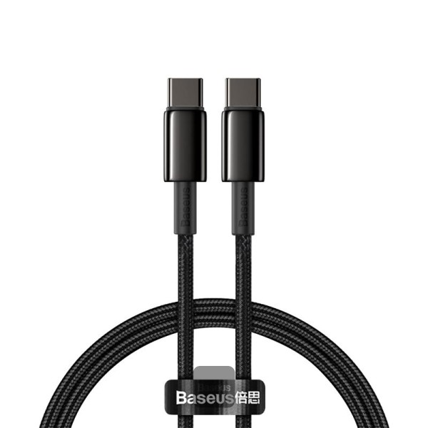 Baseus rýchlonabíjací dátový kábel Tungsten Gold 100W 1m USB-C na USB-C čierny 6953156232051 NoName