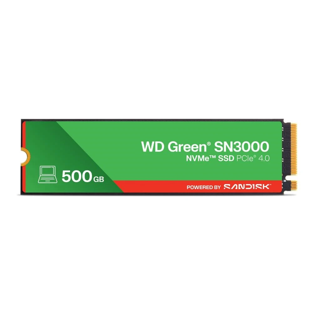 WD GREEN SSD 500GB SN3000, PCIe Gen4x4, M.2 2280, (R:5000/W:4100 MB/s) WDS500G4G0E SanDisk