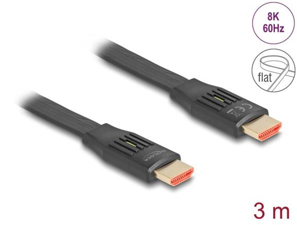 Delock High Speed HDMI Plochý stuhový kabel 48 Gbps 8K 60 Hz 3 m 81003 DeLock