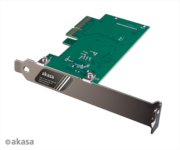 Sieťová karta AKASA USB 3.2 HOST karta, 20Gbps USB 3.2 Gen 2x2 interný 20-pinový konektor k hostiteľskej karte PCIe AK-PCCU3-08 Akasa