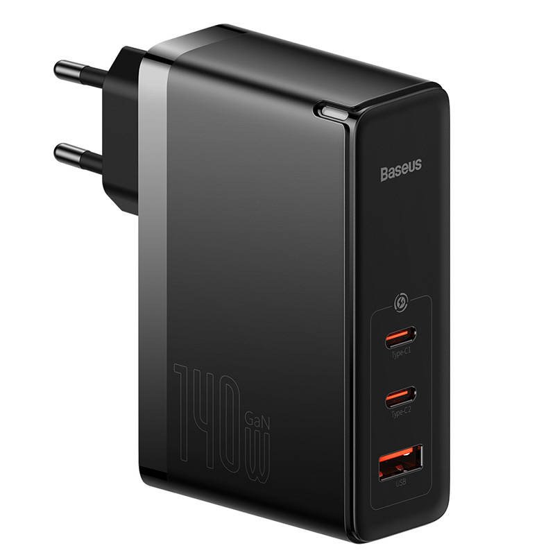 Baseus CCGP100201 GaN5 Pro Fast Nabíjačka USB + 2xUSB-C 140W Black 6932172610227 NoName