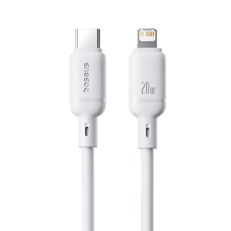Baseus Rýchlonabíjací kábel Silky USB-C/Lightning 1m 20W biely 6932172668808 NoName