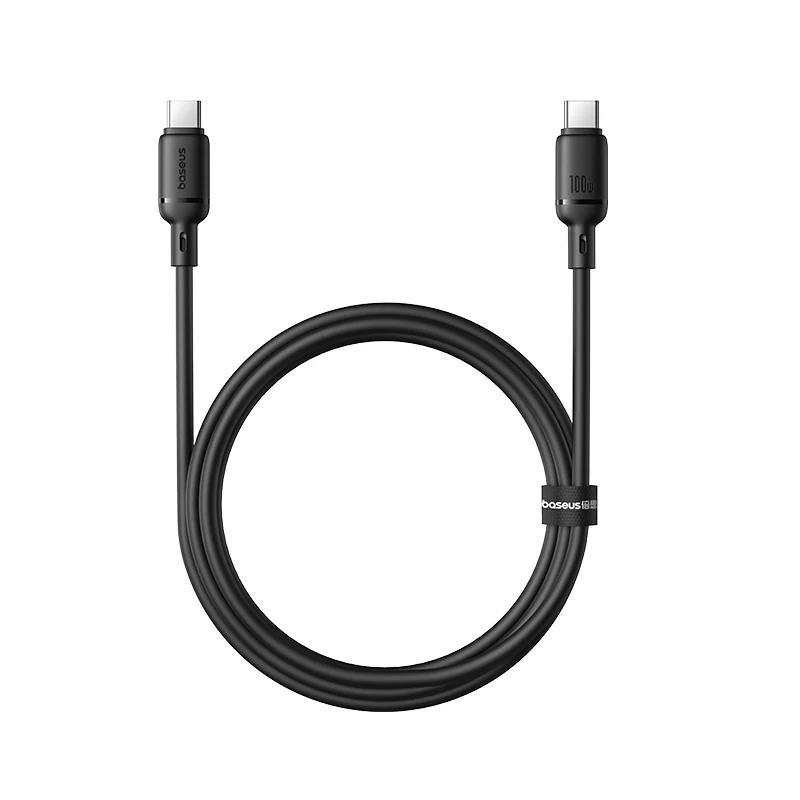 Baseus Rýchlonabíjací kábel Silky USB-C/USB-C 1m 100W čierny 6932172668815 NoName