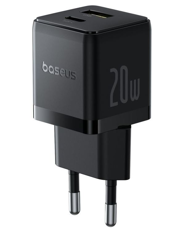 Baseus Rýchlonabíjačka do siete Palm 20W 1xUSB-A 1xUSB-C PD QC 3.0 čierna 6932172672737 NoName