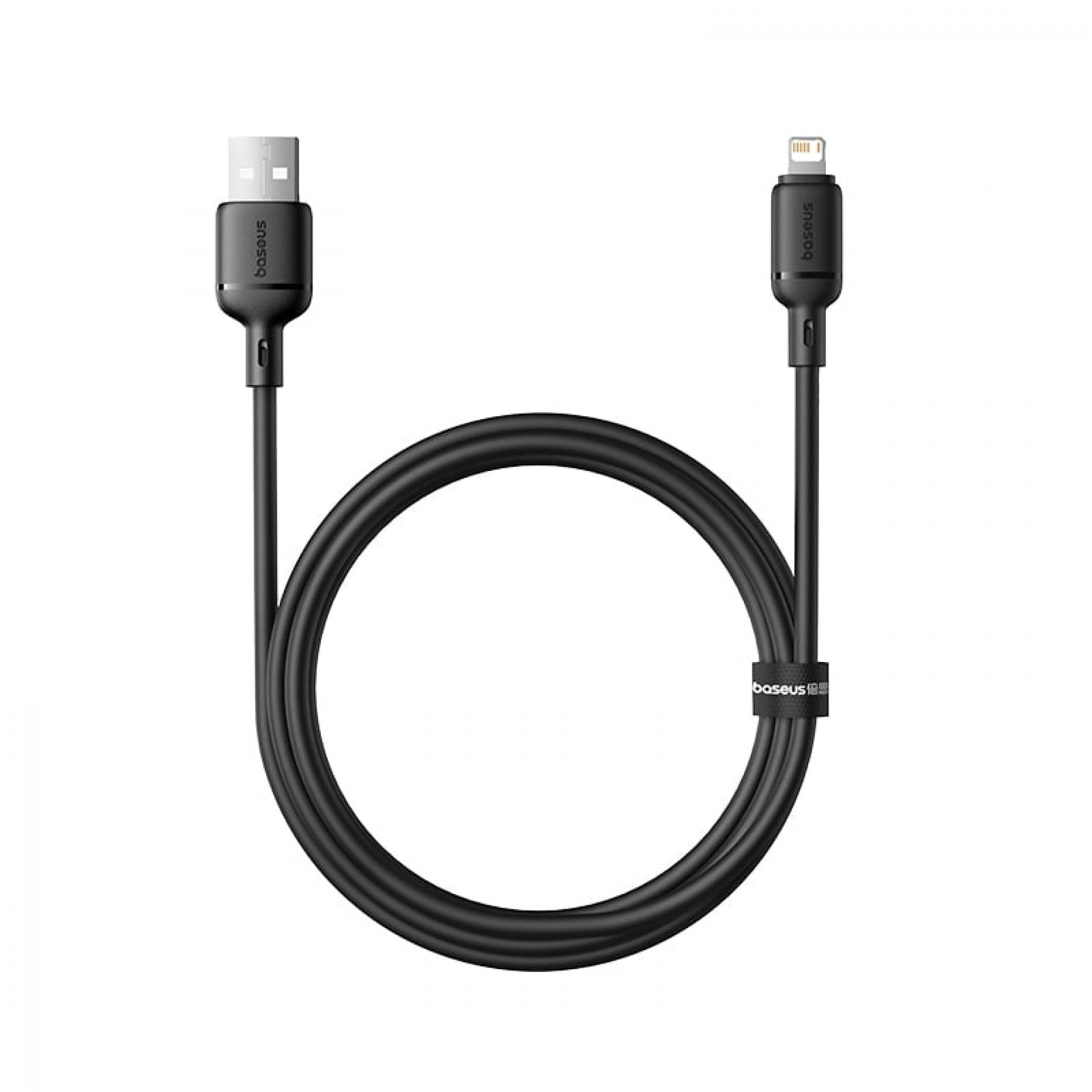 Baseus Rýchlonabíjací kábel Silky USB/Lightning 1m 2.4A čierny 6932172668822 NoName