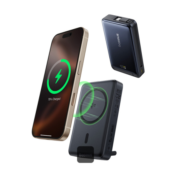 Baseus Powerbanka PicoGo Qi2 10000mAh 45W s káblom USB-C čierna 6932172677589 NoName