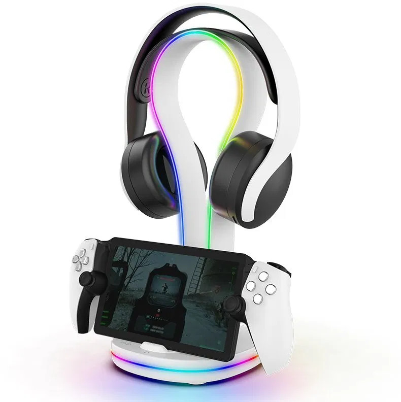 iPega P5P23 Nabíjací RGB Stojan pre Playstation Portal Remote Player s Držiakom na Slúchadlá White 6974363711719 NoName