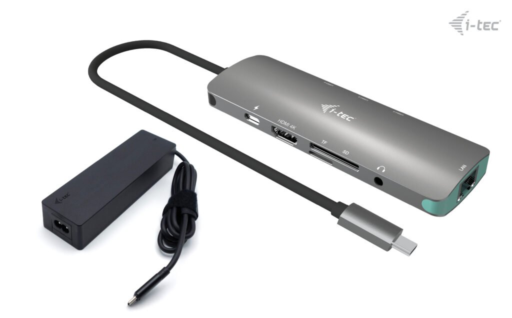 i-tec USB-C Metal Nano Docking Station 4K HDMI LAN with Power Delivery 100 W + Charger 100W C31NANOLANPD100 I-Tec
