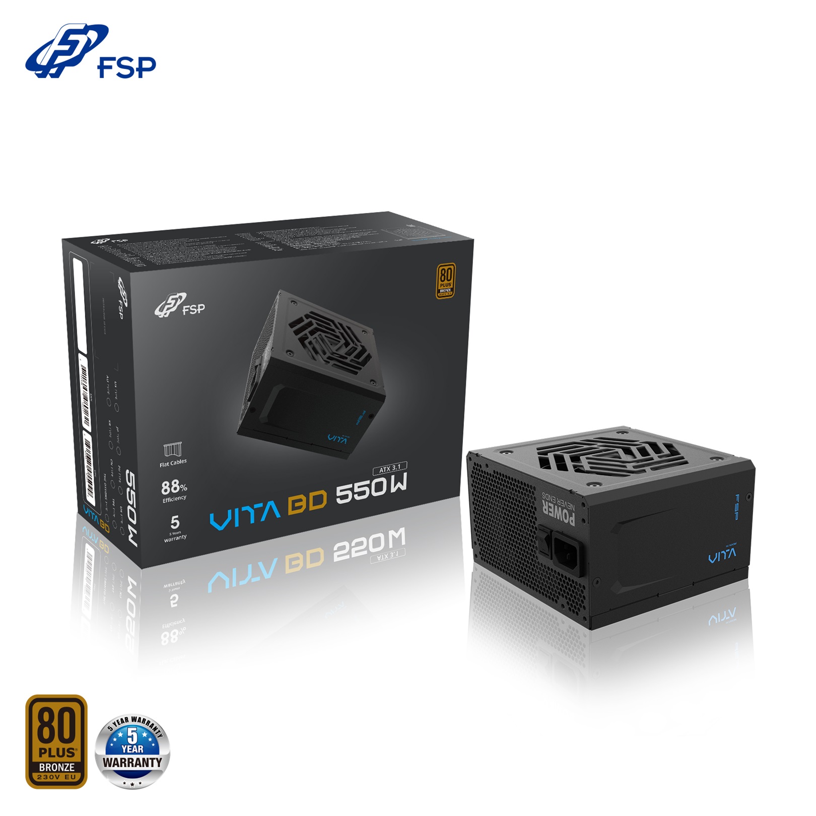 FSP VITA BD 550, 80PLUS BRONZE, ATX 3.1, 550W PPA5506103