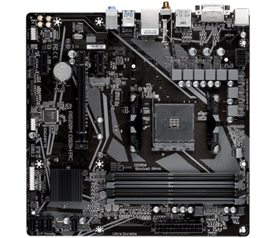 GIGABYTE MB Sc AM4 A520M DS3H AC, AMD A520, 4xDDR4, 1xDP, 1xHDMI, 1xDVI-D, WiFi, mATX Gigabyte
