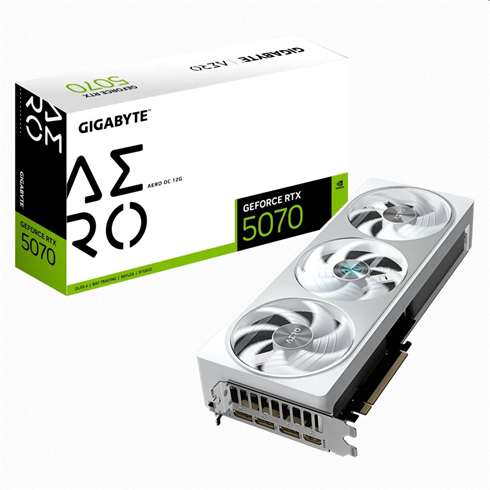 GIGABYTE VGA NVIDIA GeForce RTX 5070 AERO OC 12G, 12G GDDR7, 3xDP, 1xHDMI GV-N5070AERO OC-12GD Gigabyte