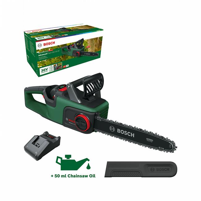 Bosch AdvancedChain 36V-35-40 akumulátorová řetězová pila, lišta 35 cm, řetěz Oregon, automatické mazání olejem 06008B8600 BOSCH