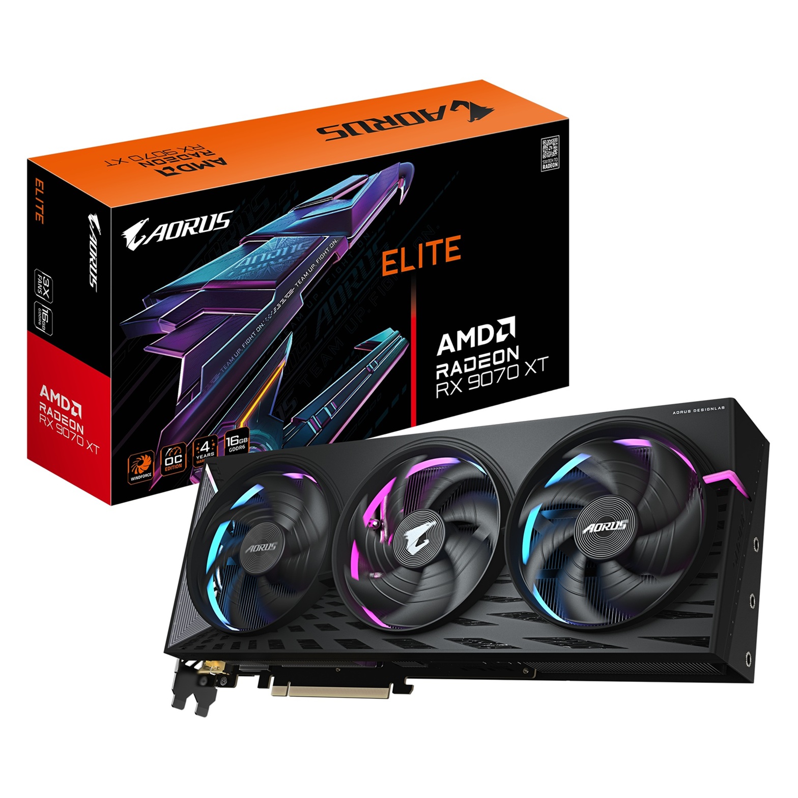 GIGABYTE AORUS Radeon RX 9070 XT ELITE/16GB/GDDR6 GV-R9070XTAORUS E-16GD Gigabyte