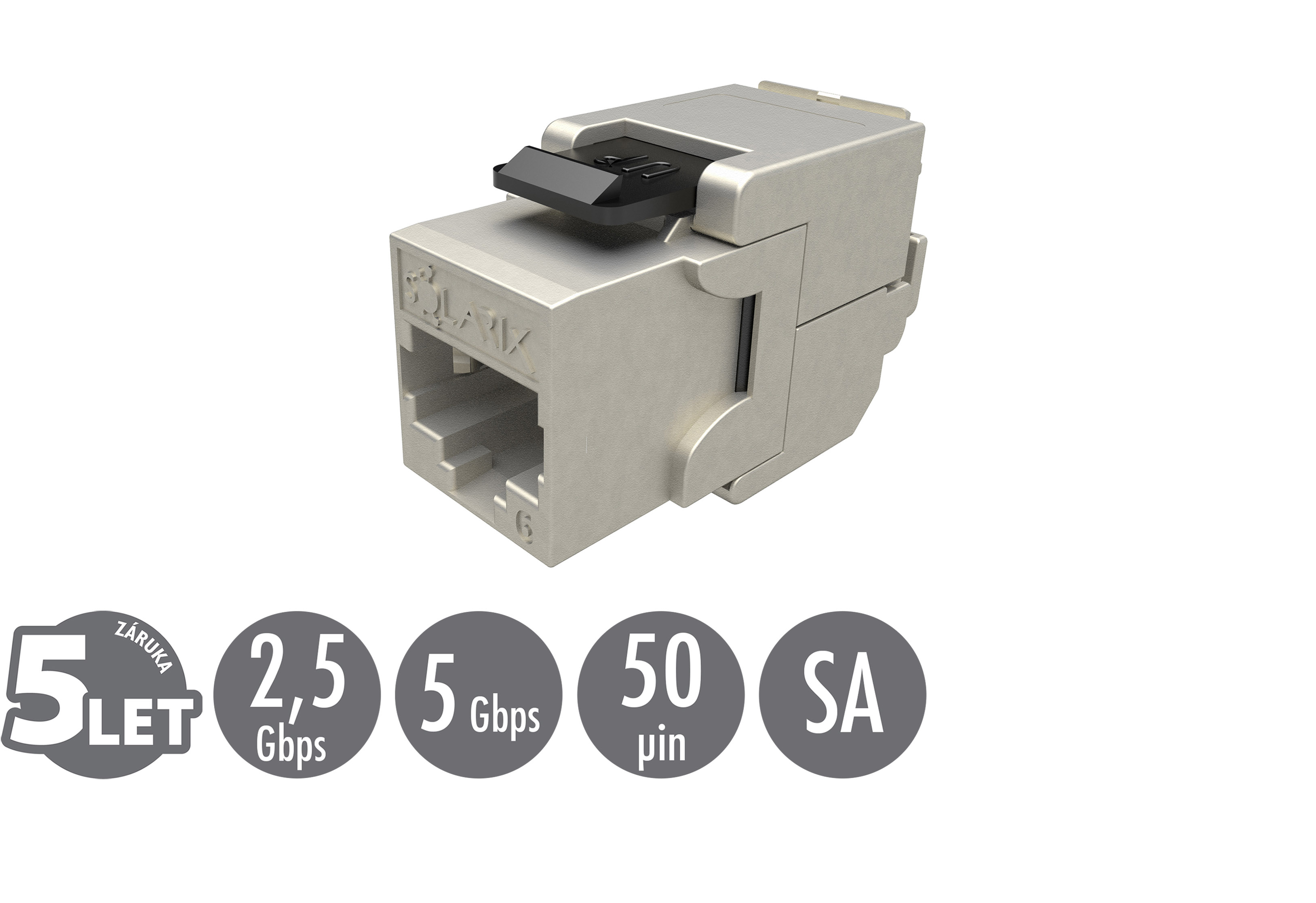 Solarix Samorezný keystone CAT6 STP RJ45 SXKJ-6-STP-BK-SA 25286802