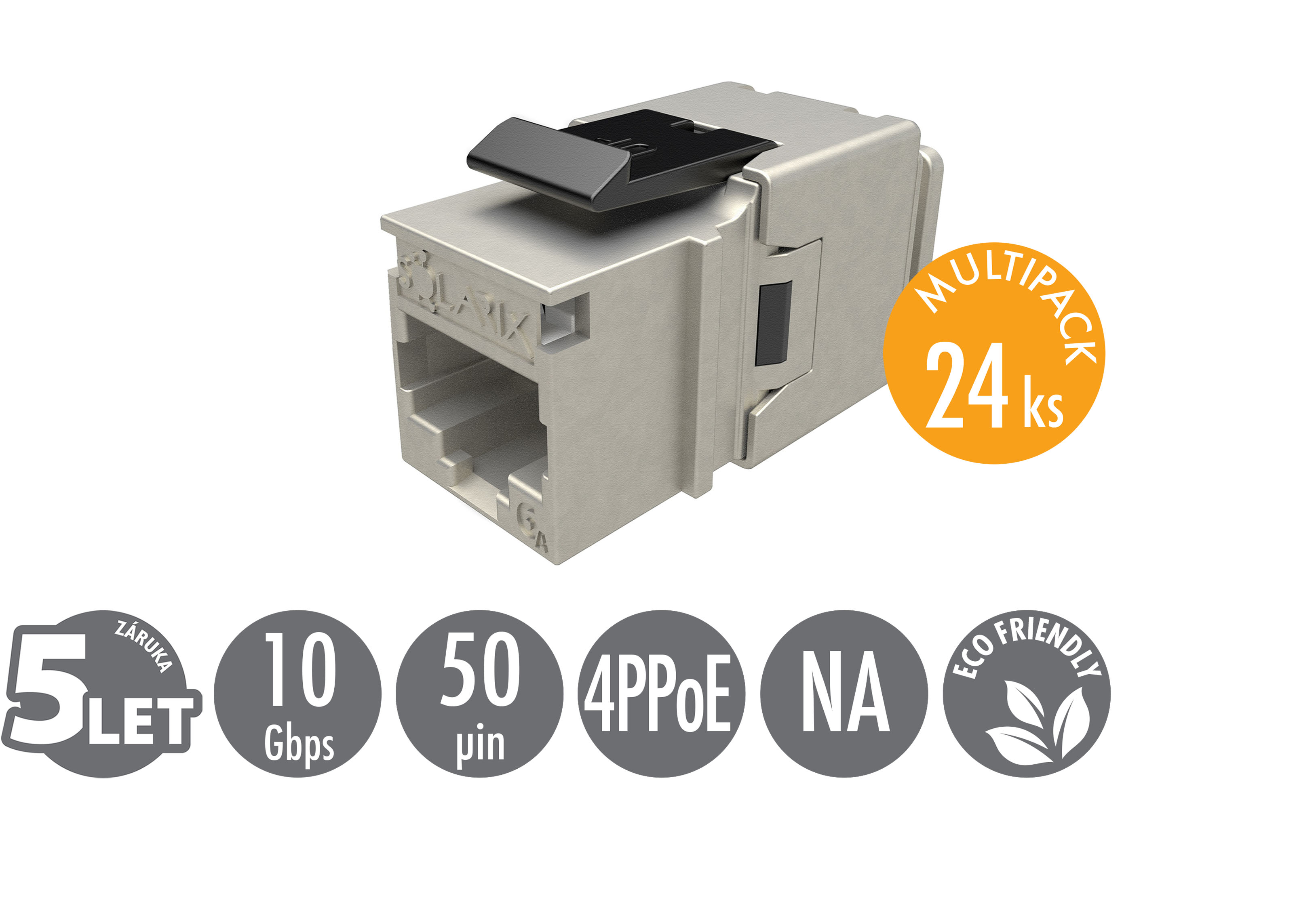 Solarix MULTIPACK 24 ks - 10G rýchly strih CAT6A STP čierny SXKJ-10G-STP-BK-NA 25286913