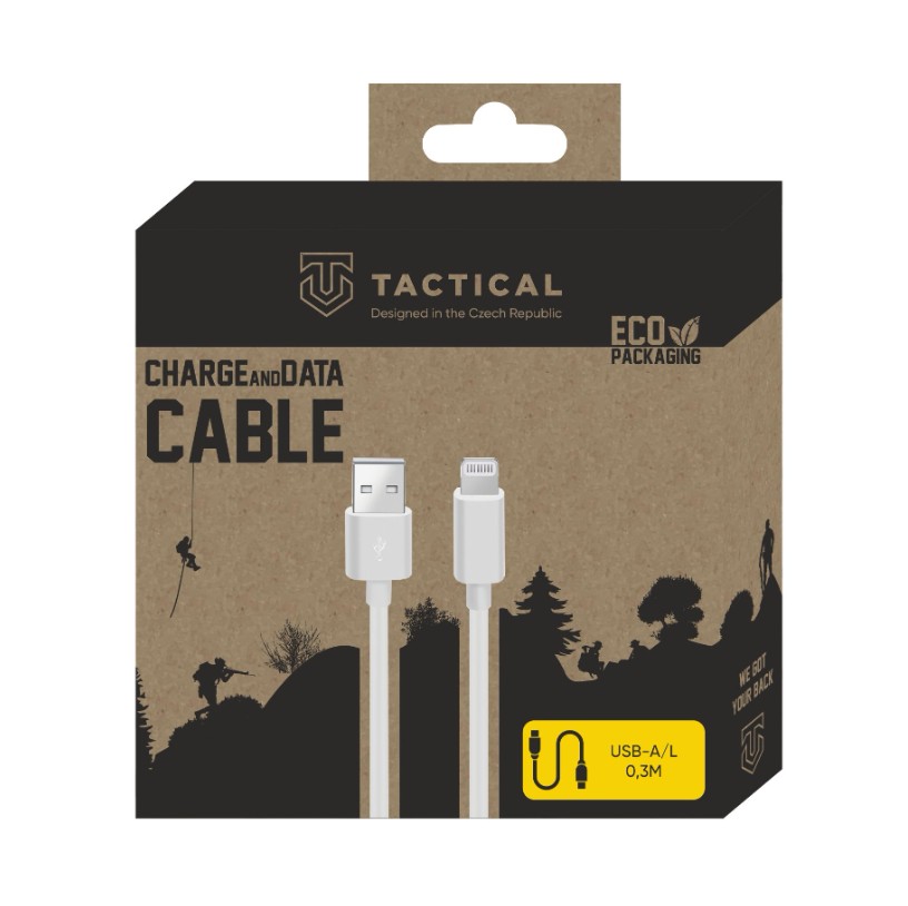 Tactical Smooth Thread Cable USB-A/Lightning 0.3m White 8596311153020