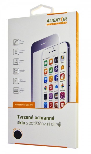 Ochranné tvrzené sklo ALIGATOR PRINT černá, Xiaomi Redmi Note7, celoplošné lepení GLP0052 Aligator
