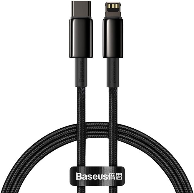 Baseus CATLWJ-01 Tungsten Gold Fast Charge Kabel USB-C to Lightning 20W 1m Black 6953156232037 NoName
