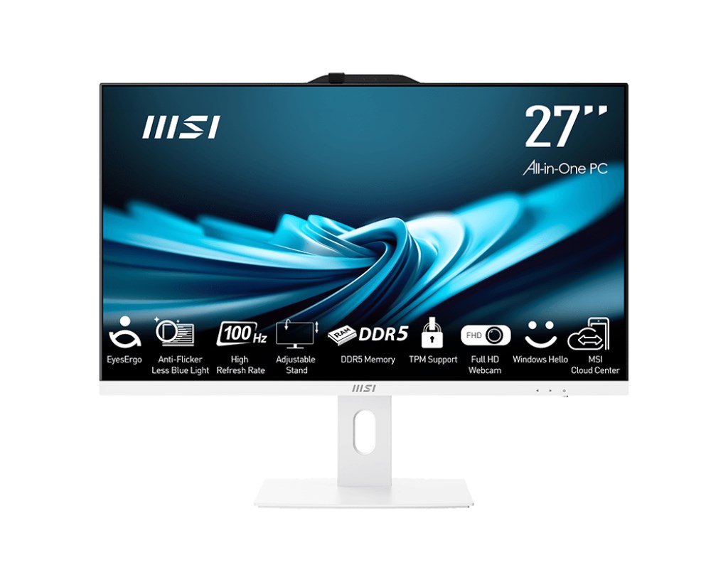 MSI PC AiO PRO AP272P 14M-606XEU, i5-14400, 27" FHD, Anti-Glare, Non-touch, 8GB, 512GB SSD, N/A, No OS, White