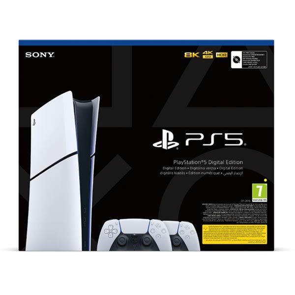 Sony PS5 Slim Digital/EAS (Model Slim) + bezdrôtový ovládac PlayStation 5 DualSense, biely PS711000042067