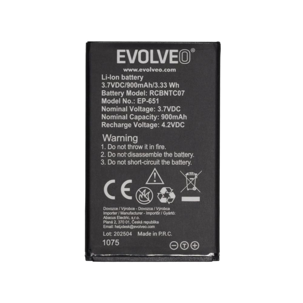 EVOLVEO originální baterie 900 mAh pro EasyPhone XG (EP-650) EP-651-BAT Evolveo