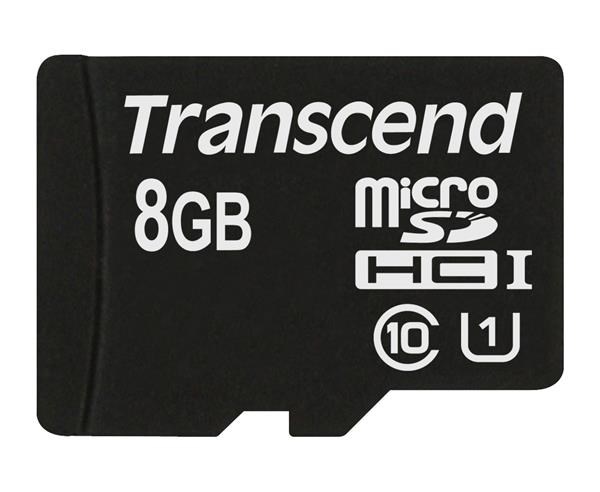 TRANSCEND MicroSDHC 8GB Premium, Class 10 UHS-I 300x, bez adaptéra TS8GUSDCU1 Transcend