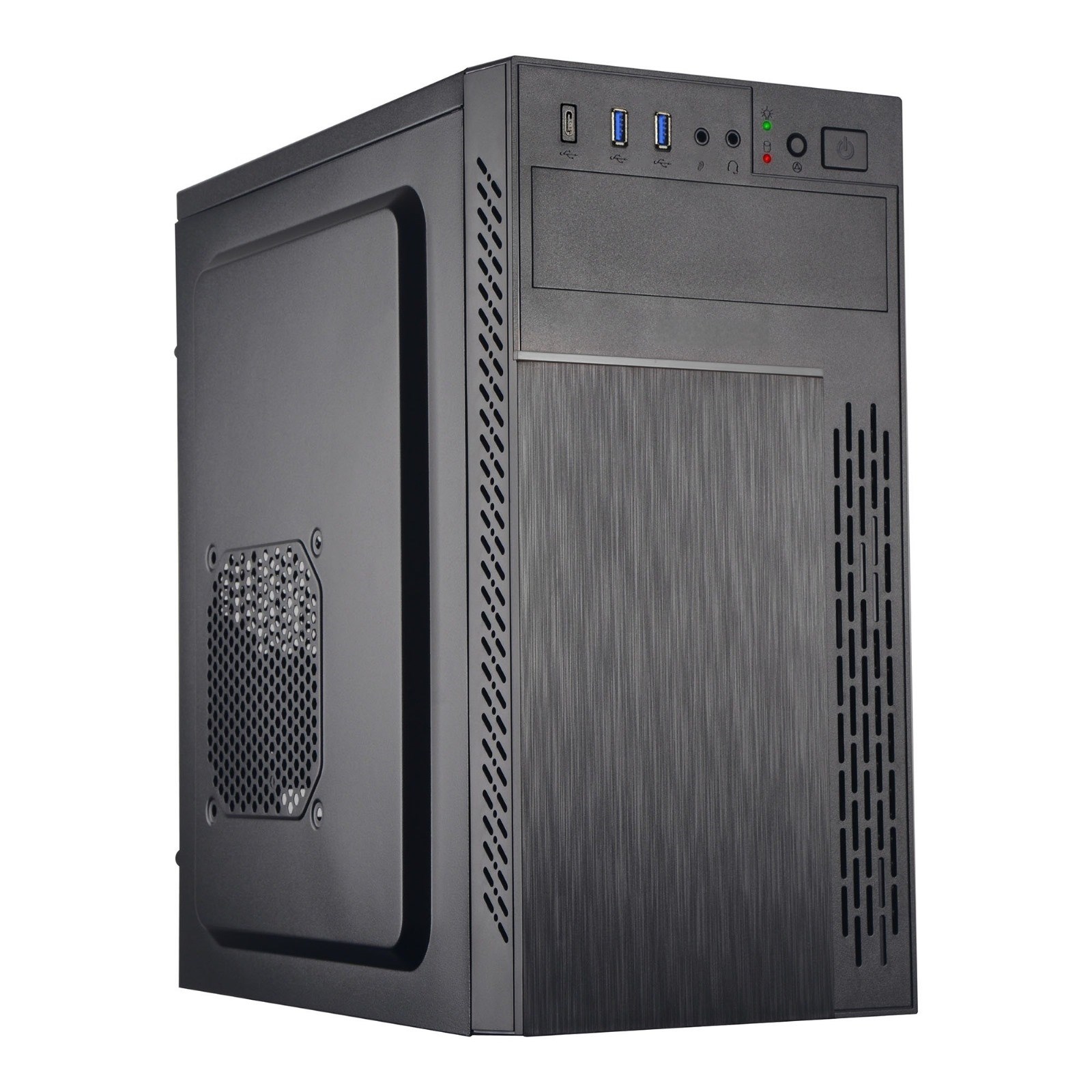 EUROCASE skříň ML M6-505B, Midi Tower, 1xUSB-C, 2x USB 3.0, 2x audio, bez zdroje P001049859506 Eurocase