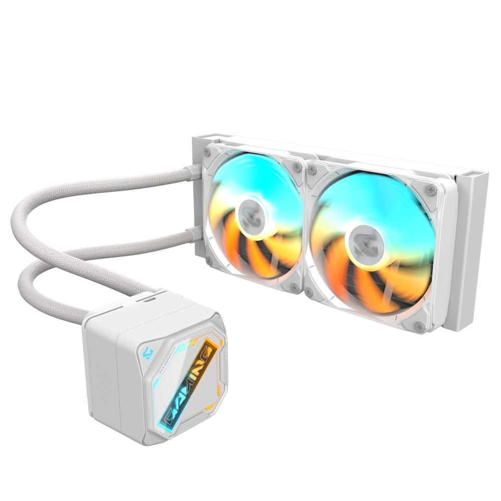 GIGABYTE Vodní chladič GAMING 240 ICE, 2x120mm, ARGB, LGA1851, AM5, bílá GP-GIGABYTE GME 240I Gigabyte