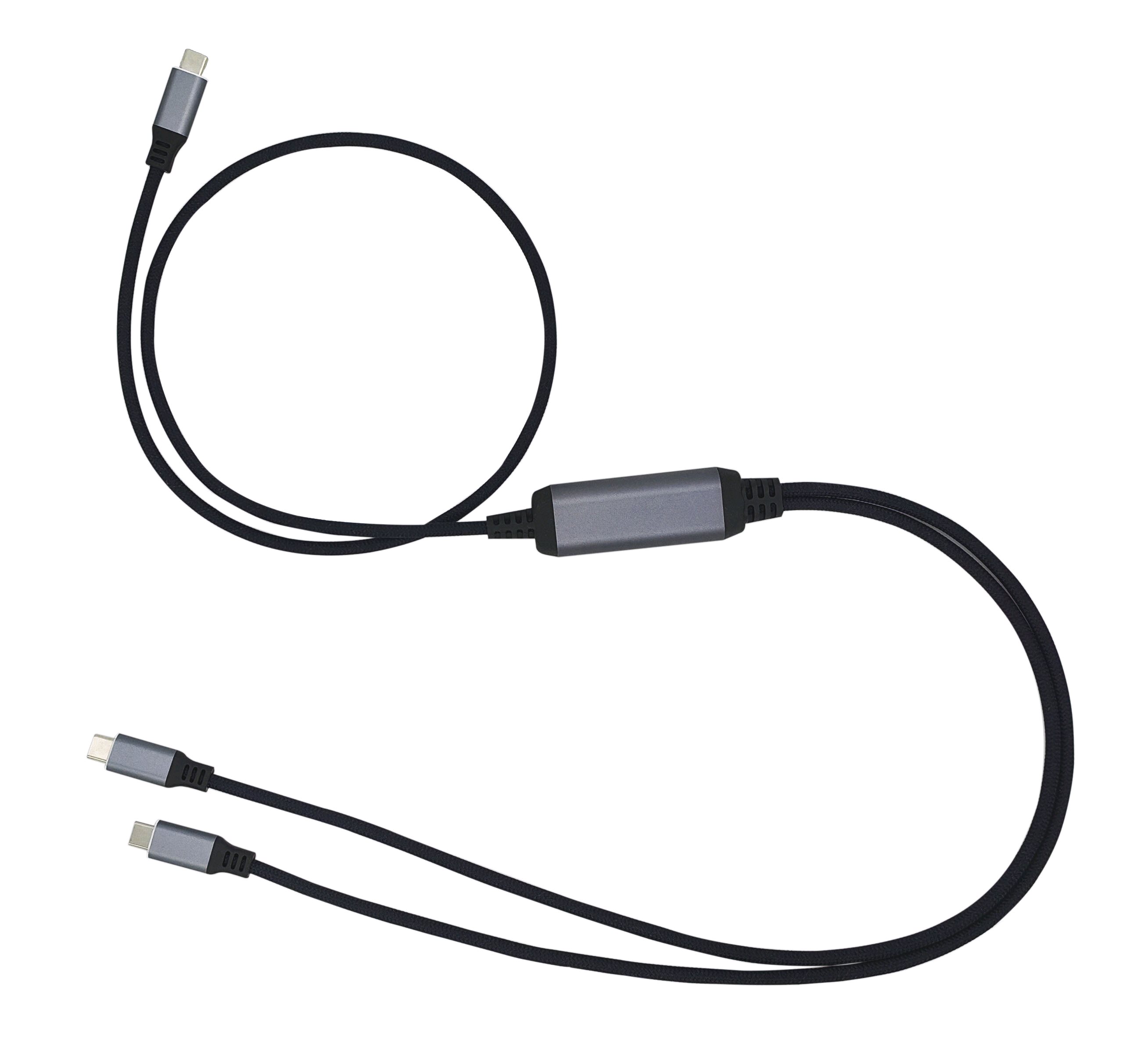 Kábel C-TECH USB Type-C PD 100W power splitter, 0,7m + 2x0,5m, čierny CB-USB-PDPS-1B C-Tech