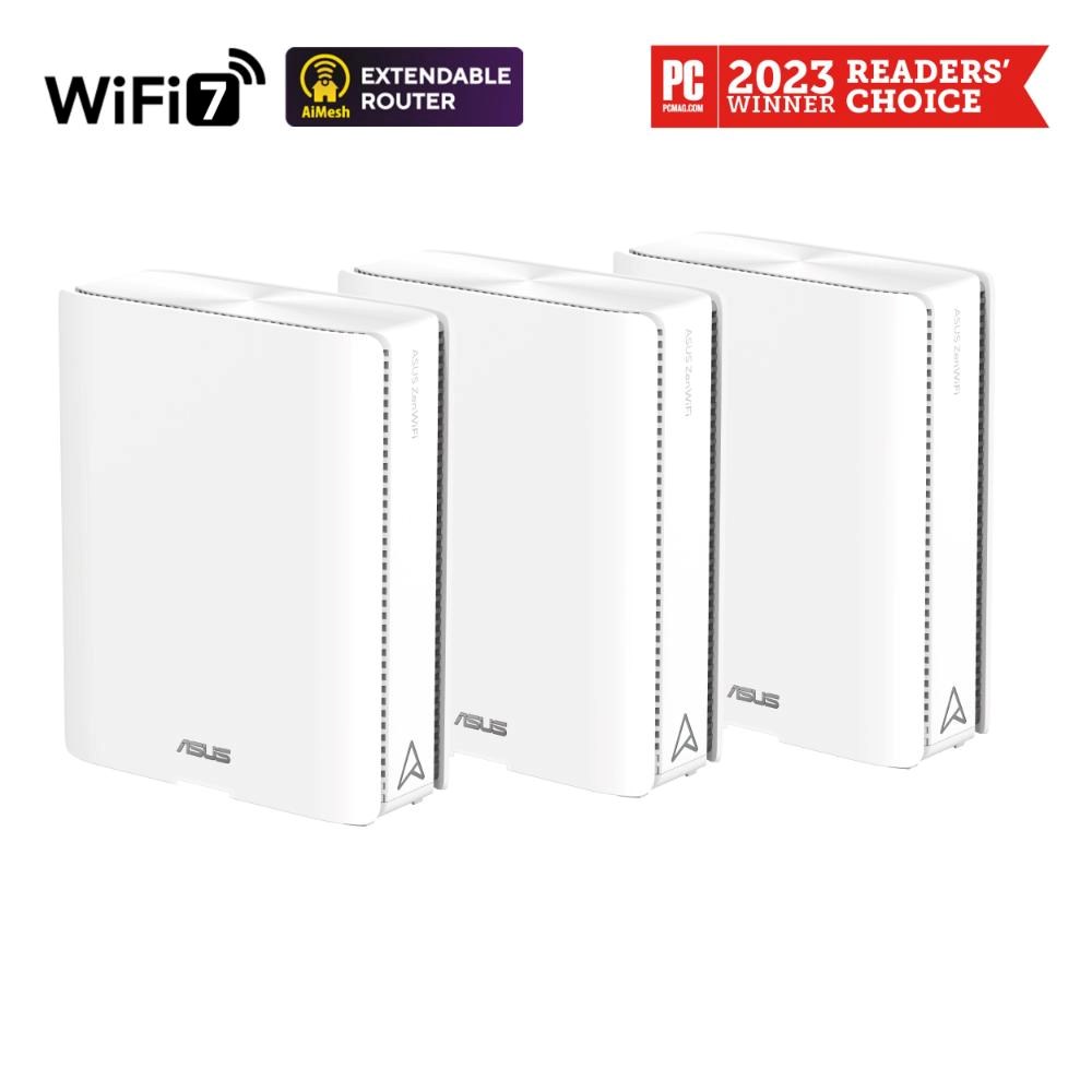 ASUS ZenWifi BQ16 3-pack, WiFi7 Extendable Router, AiMesh, 2x WAN/LAN, 3x LAN, 1x USB 3.0 90IG08K0-MO3N4V Asus