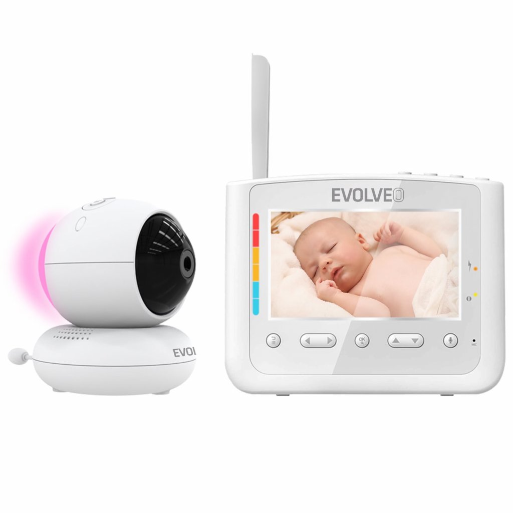 EVOLVEO BabyMonitor NL4, Dětská chůvička s nočním světlem a otočnou kamerou CAM-NL4 Evolveo