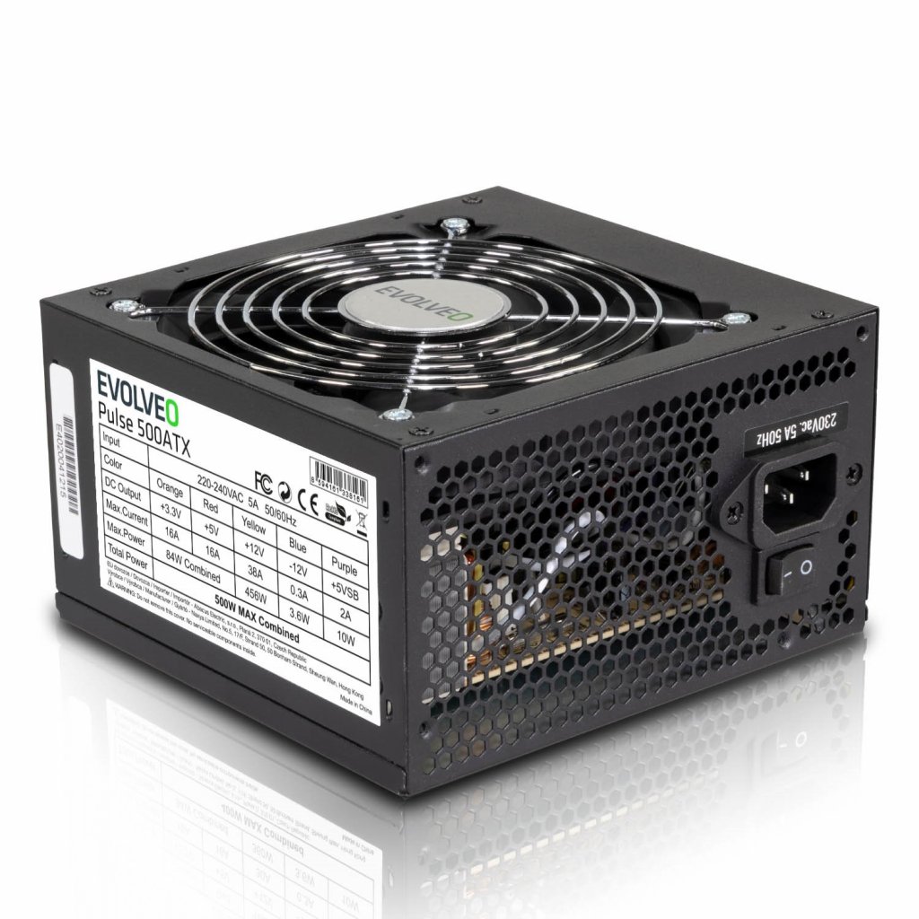 EVOLVEO zdroj 500W ATX, tichý, bulk EP500PP12B Evolveo