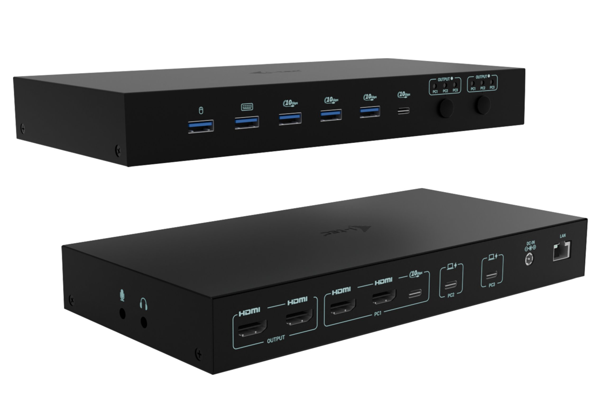 i-tec USB-C KVM Docking station pre 3 Hosts, Dual Display, 2x Power Delivery (1x 92W/2x 65W) C31KVMDOCKPDPRO I-Tec
