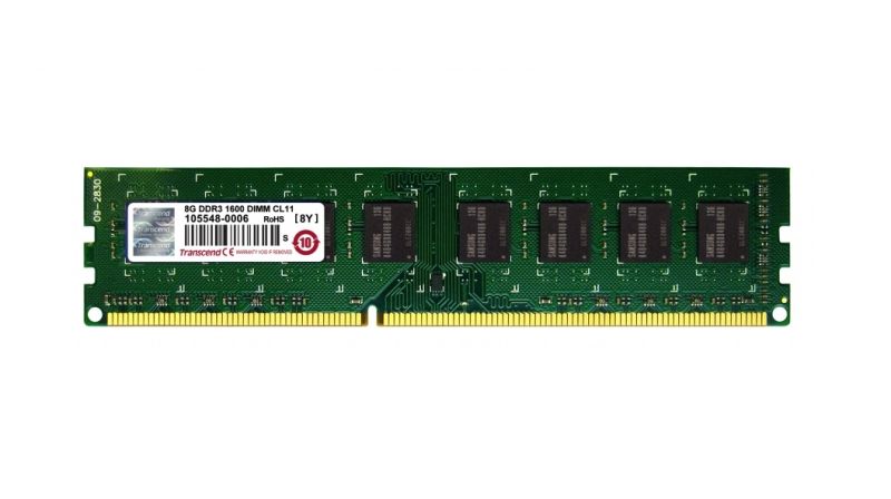 Transcend paměť 8GB DDR3-1600 U-DIMM 2Rx8, tray TS1GLK64V6H