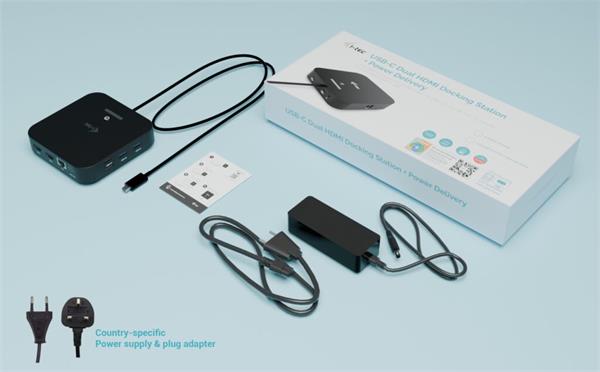 i-tec USB-C Dual HDMI Docking Station with Power Delivery 100W + i-tec Universal Charger 100W C31DUALHDMIDPD100 I-Tec