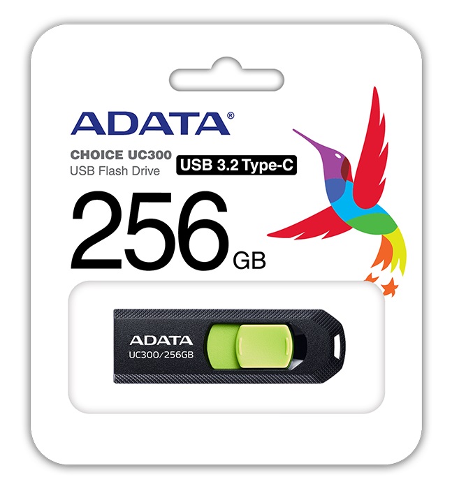 ADATA UC300/256GB/USB 3.2/USB-C/Čierna ACHO-UC300-256G-RBK-GN